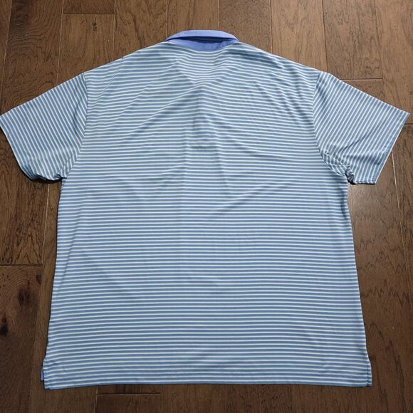 Callaway Polo Shirt Mens 3X Blue Striped Opti Dri Wicking Short Sleeve Adult 3XL - Picture 5 of 8